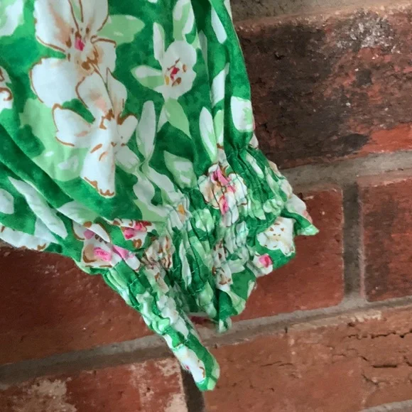 Floral Green Long Sleeve Dress - Picture 3 of 5